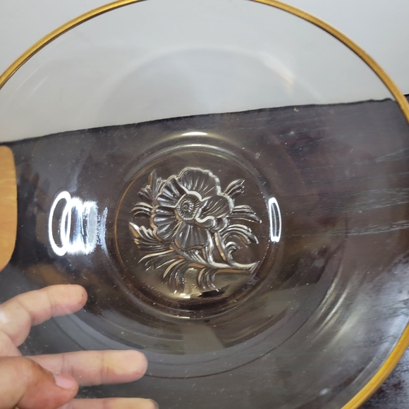 Vtg Gailstyn It's a "Dilly" 22K Gold Gilt Rimmed Glass Lot of 7 Serve Ware - Picture 12 of 12